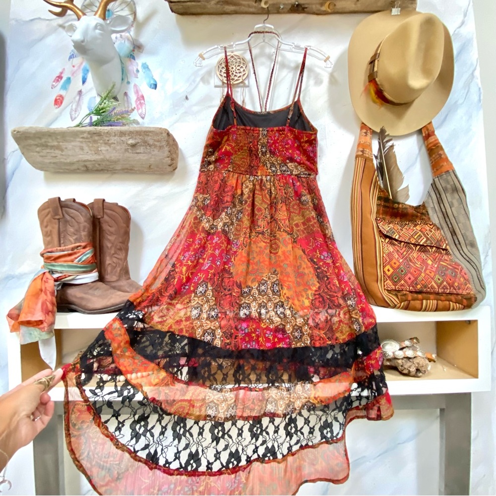 Band of Gypsies Multicolor Bohemian Midi Dress